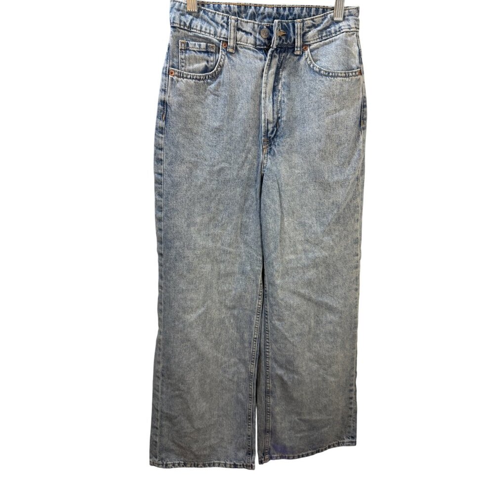 H&M Divided Womens Wide Leg Denim Jeans Size 2 Blue‎